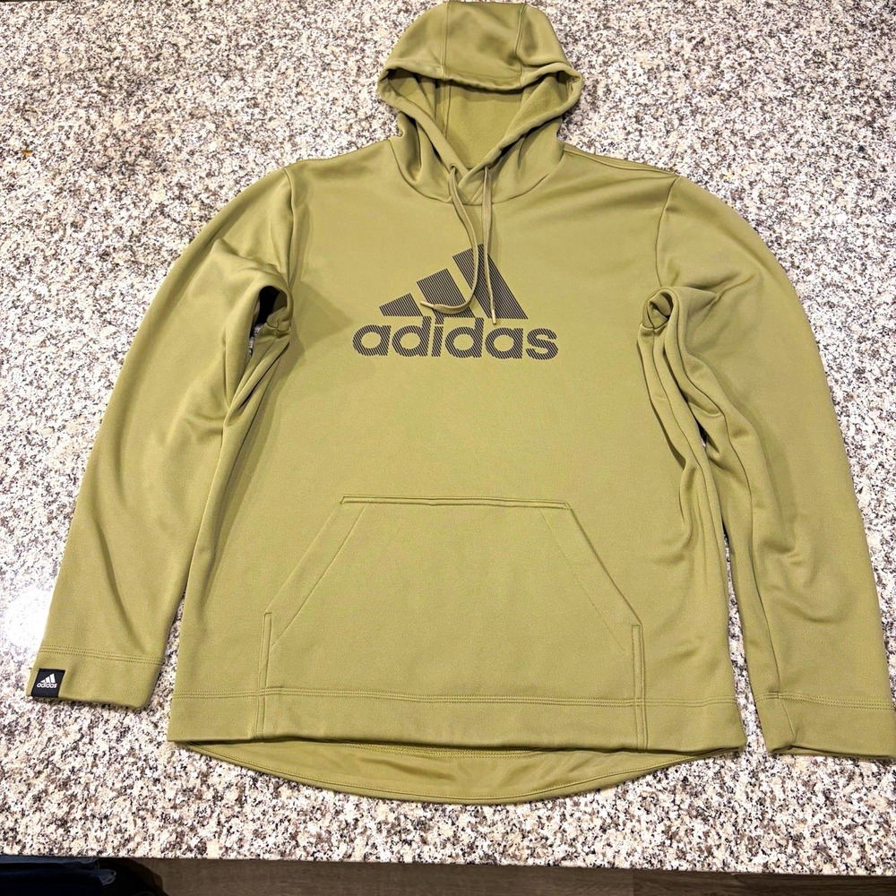 Adidas Mens Aeroready Hoodie Olive Green Pullover Sweatshirt Size Medium M